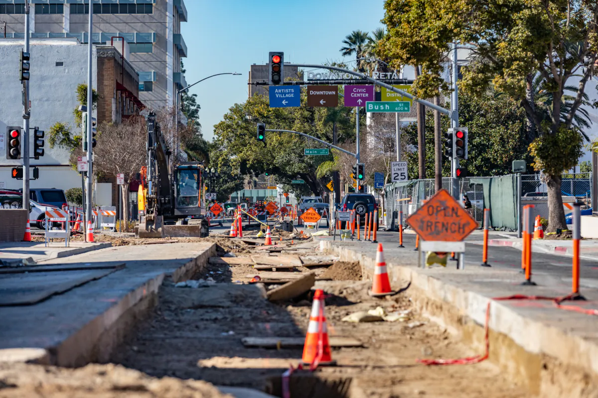 A construction site in Santa Ana, Calif., on Jan. 11, 2021. (John Fredricks/The Epoch Times)