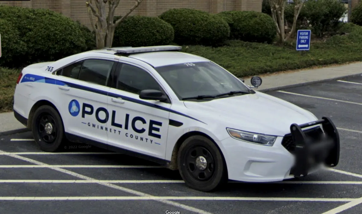 A Gwinnett County police car in Lawrenceville, Ga., in May 2022. (Google Maps/Screenshot via The Epoch Times)