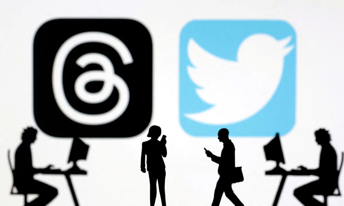 Meta Threads and Twitter app logos on July 6, 2023. (Dado Ruvic/Illustration/Reuters)