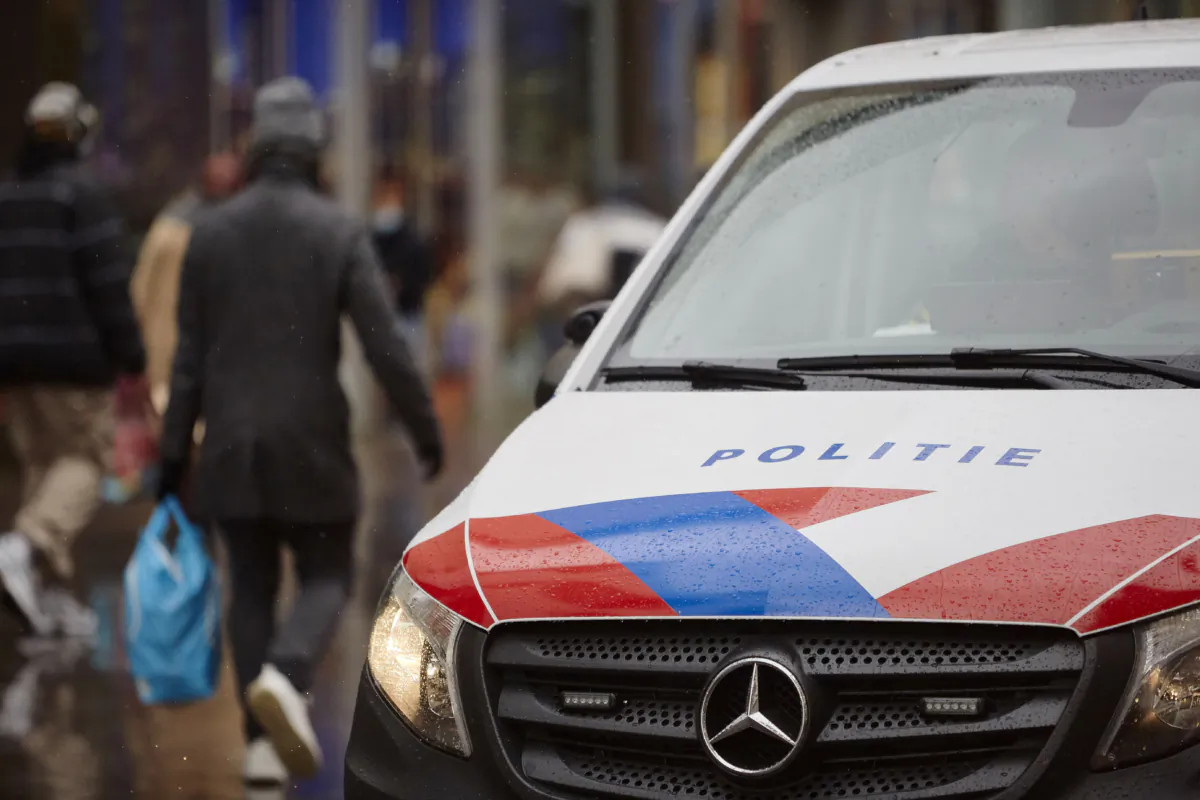 Police officers on patrol in a shopping street in The Hague, Netherlands, on Nov. 26, 2021. (Pierre Crom/Getty Images)
