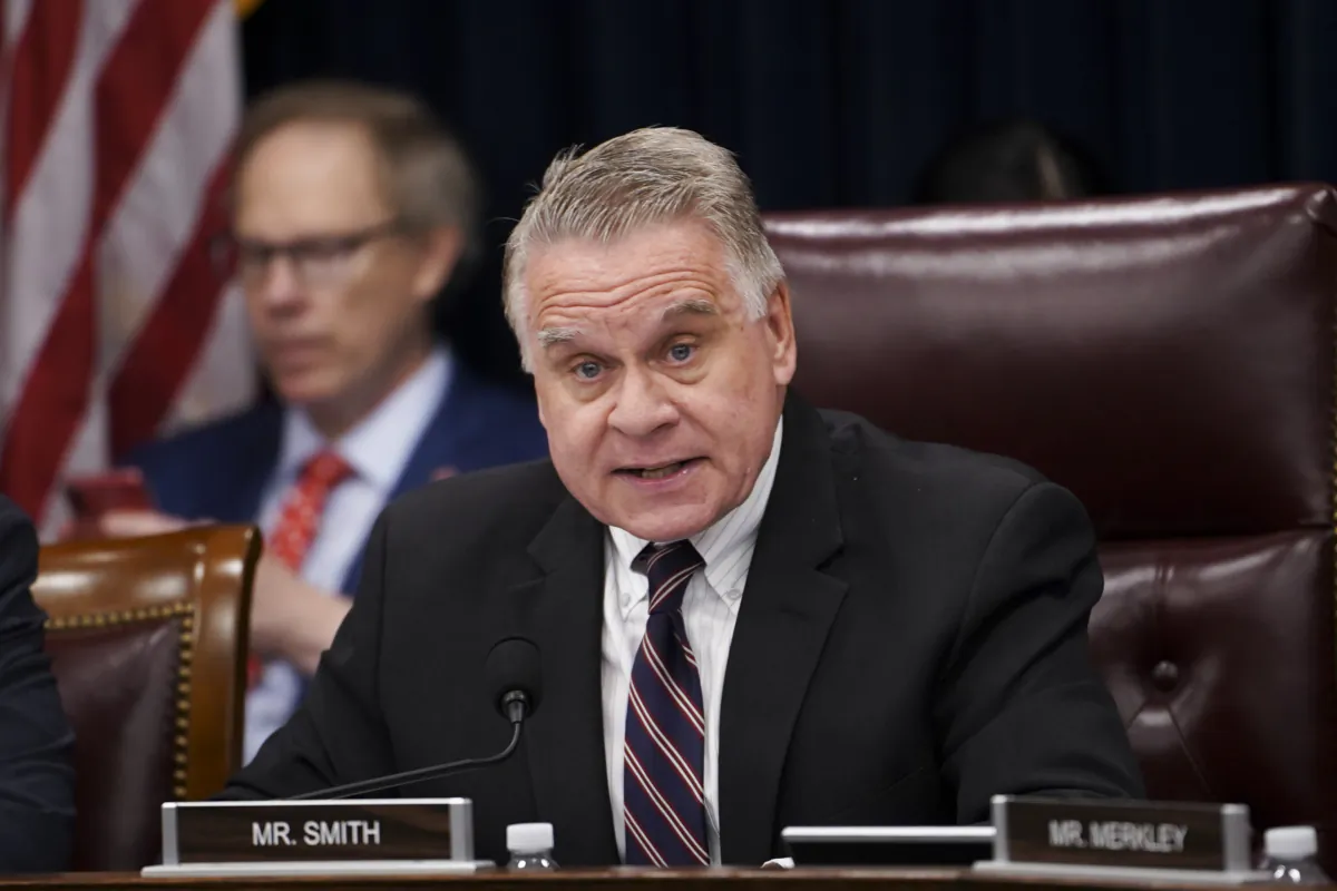 Rep. Chris Smith (R-N.J.) speaks during a Congressional-Executive Commission on China (CECC) hearing about “Corporate Complicity: Subsidizing the PRC’s Human Rights Violations” in Washington on July 11, 2023. (Madalina Vasiliu/The Epoch Times)