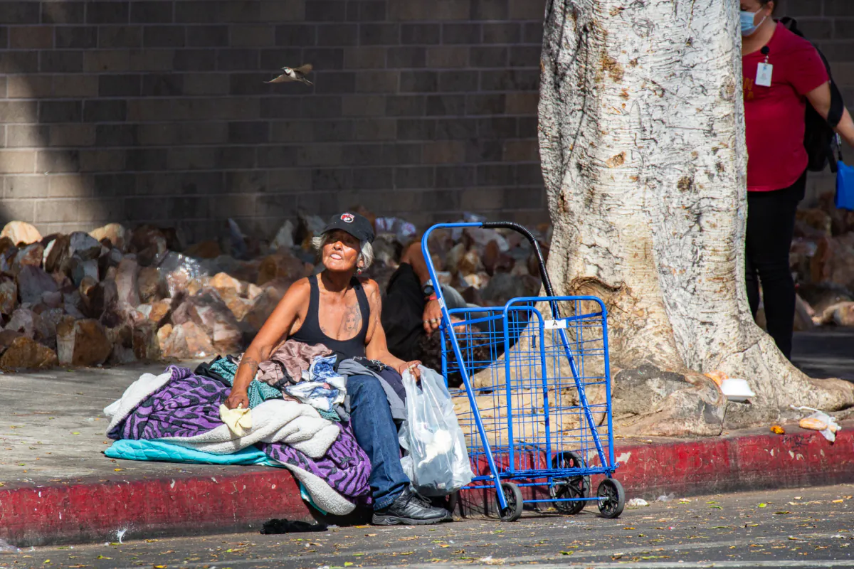Skid Row in Los Angeles, Calif., on June 9, 2021. (John Fredricks/The Epoch Times)