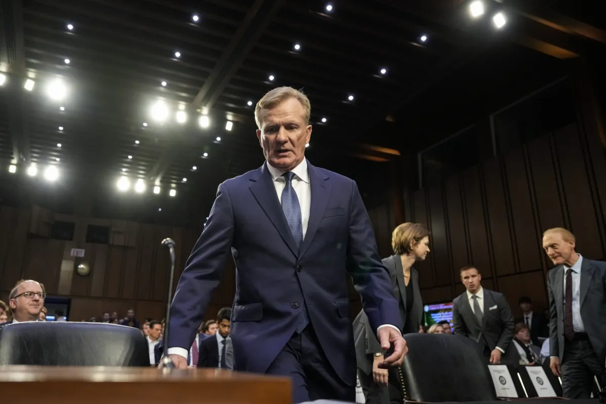 Chief Operating Officer of the PGA Tour Ron Price arrives for a Senate Homeland Security Subcommittee on Investigations hearing examining the business deal between the PGA Tour and the Public Investment Fund of Saudi Arabia's LIV Golf on Capitol Hill in Washington on July 11, 2023. (Drew Angerer/Getty Images)