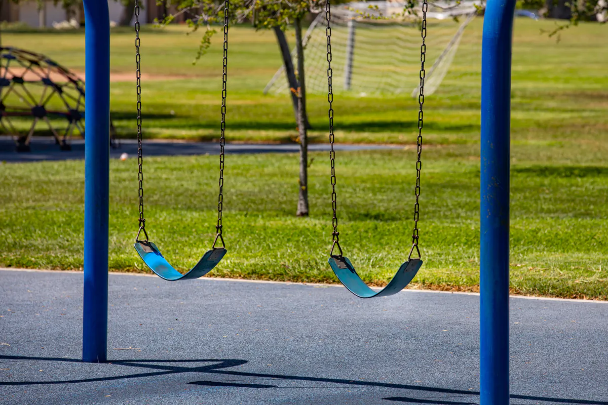 An empty playground in Irvine, Calif., on July 17, 2020. (John Fredricks/The Epoch Times
