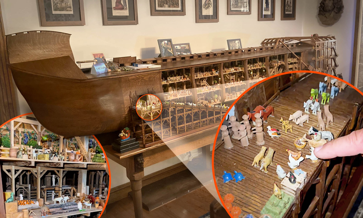 Man Painstakingly Crafts Scaled-Down Model of Noah’s Ark to Last Detail ...