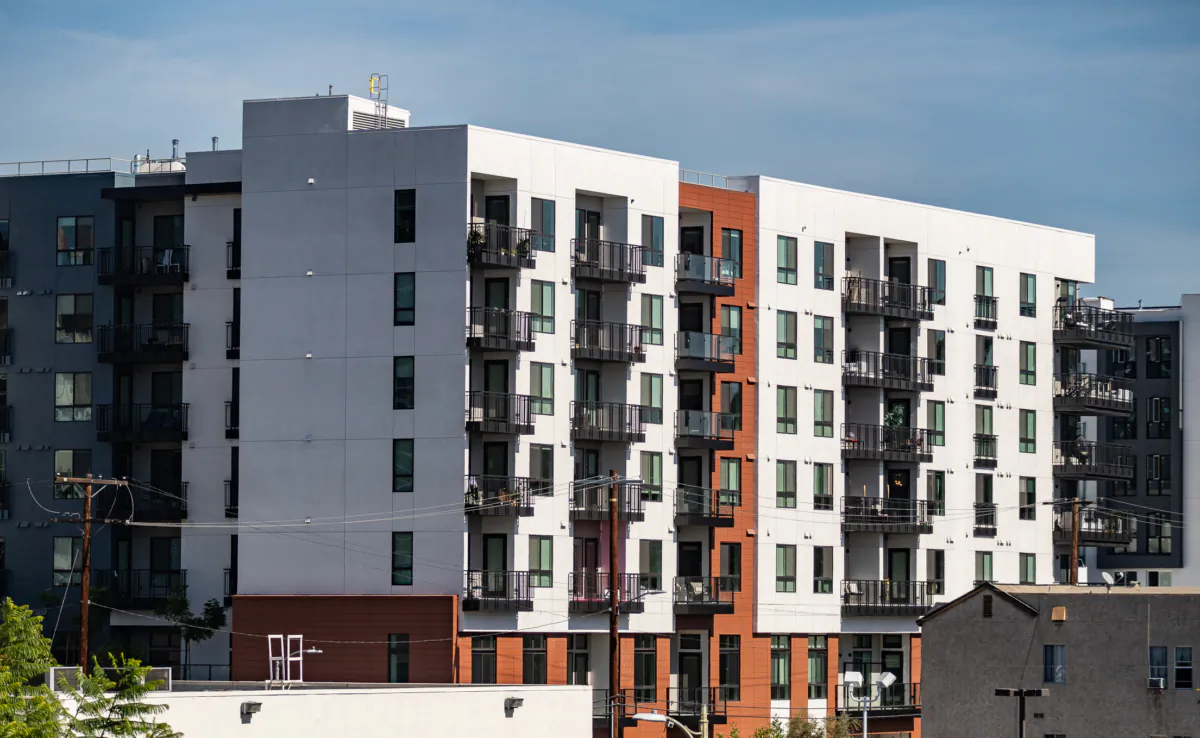 An apartment building in Los Angeles on Oct. 20, 2021. (John Fredricks/The Epoch Times)