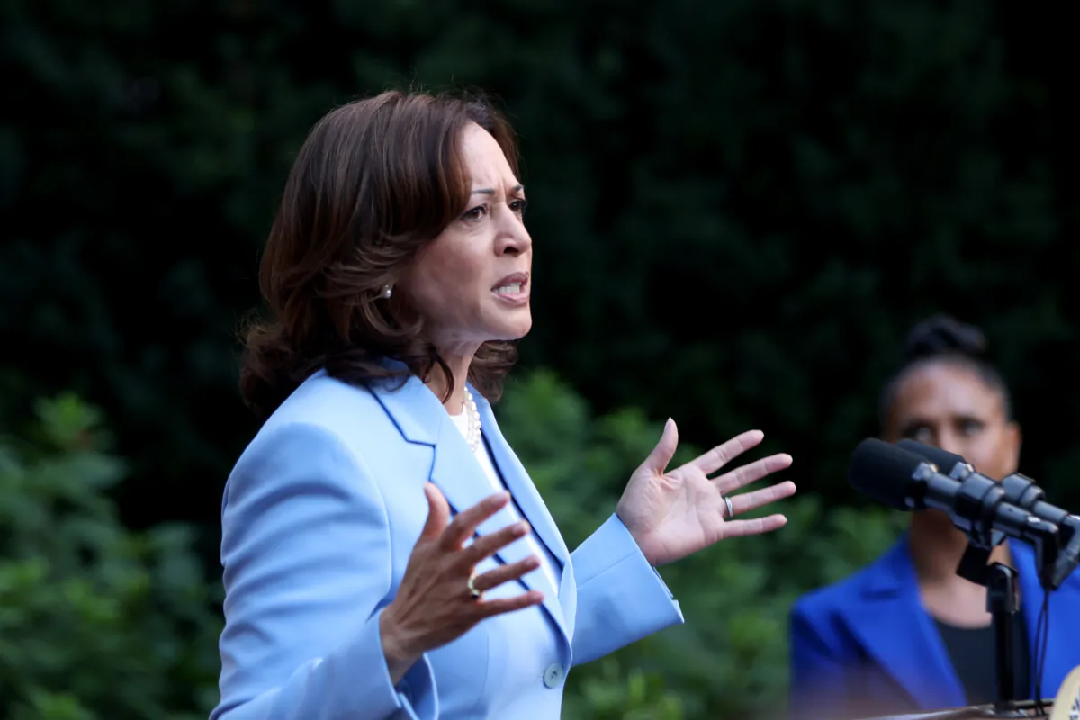 Vice President of the United States Kamala Harris speaks onstage in Washington, on June 28, 2023. (Tasos Katopodis/Getty Images for GLAAD)