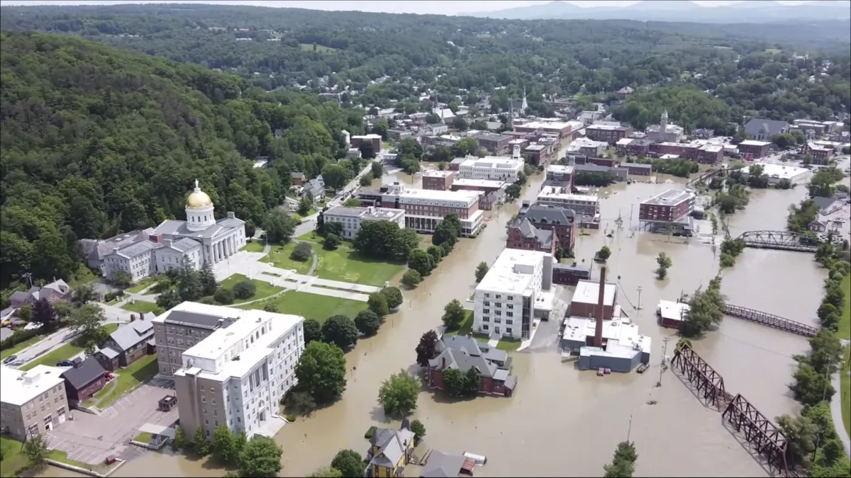 Flooding in Montpelier, Vt., on July 11, 2023. (Vermont Agency of Agriculture, Food and Markets via AP)