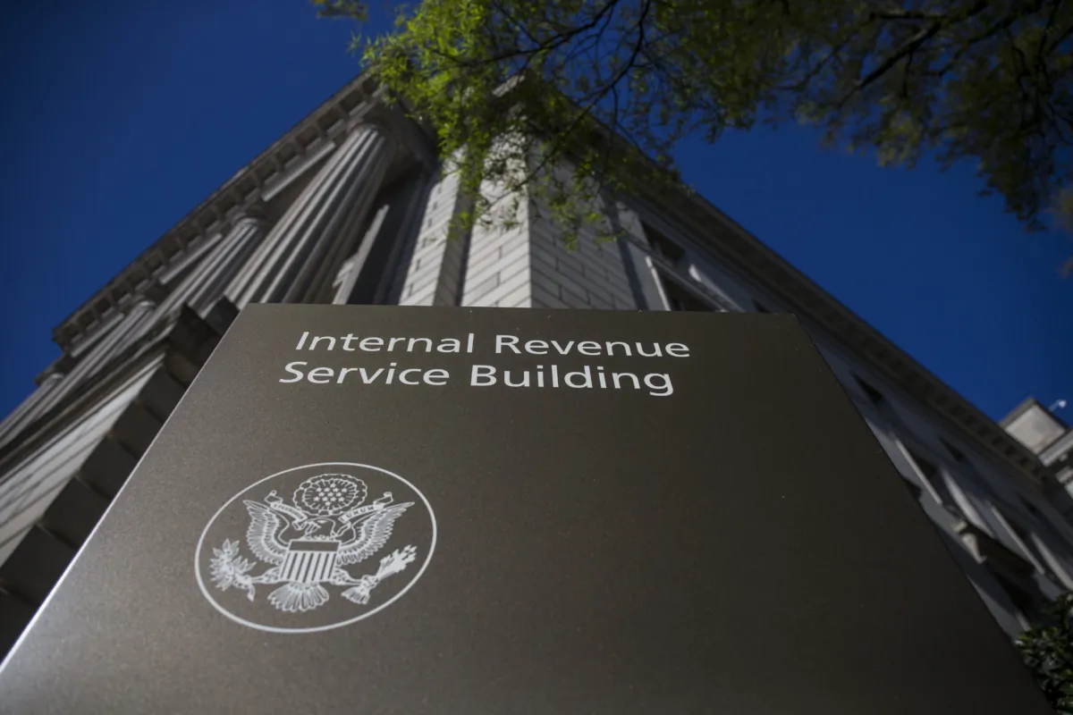 The Internal Revenue Service (IRS) building in Washington, D.C., on April 15, 2019. (Zach Gibson/Getty Images)