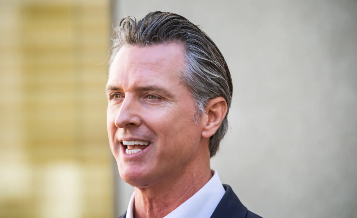 California Gov. Gavin Newsom speaks in Los Angeles on Nov. 10, 2021. (John Fredricks/The Epoch Times)