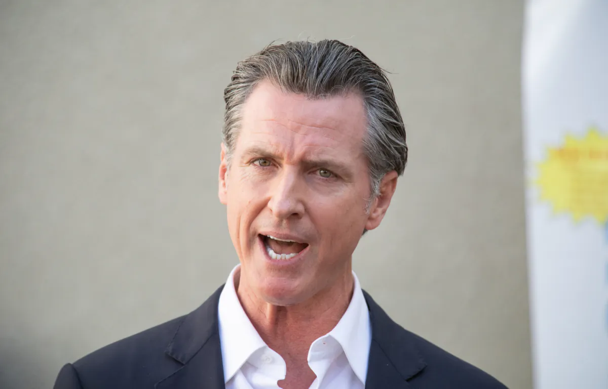 California Governor Gavin Newsom speaks in Los Angeles on Nov. 10, 2021. (John Fredricks/The Epoch Times)