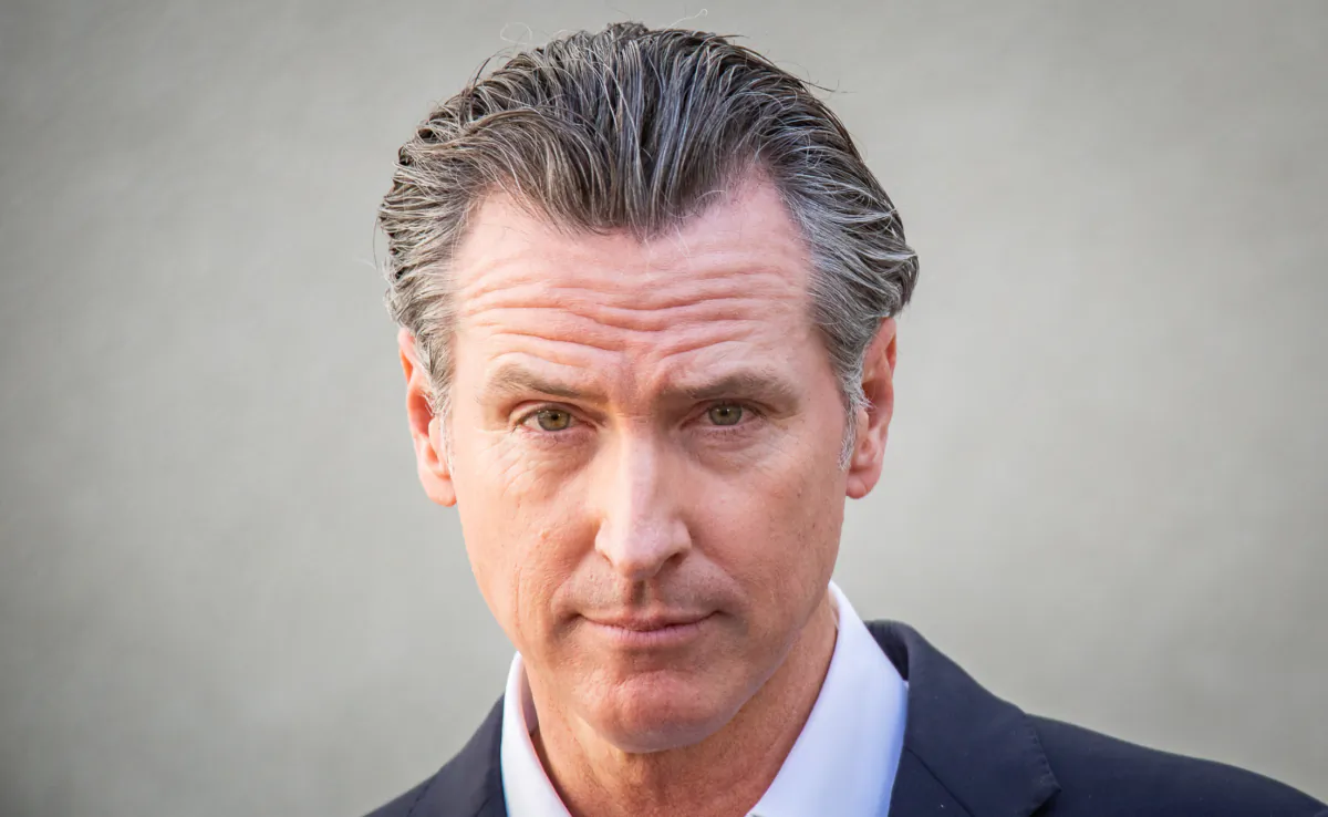 California Gov. Gavin Newsom speaks in Los Angeles on Nov. 10, 2021. (John Fredricks/The Epoch Times)