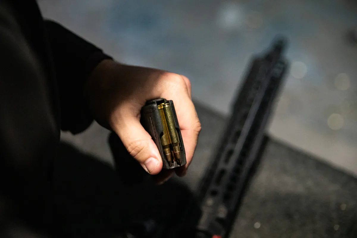 An AR-15 rifle at FT3 tactical shooting range in Stanton, Calif., on May 3, 2021. (John Fredricks/The Epoch Times)