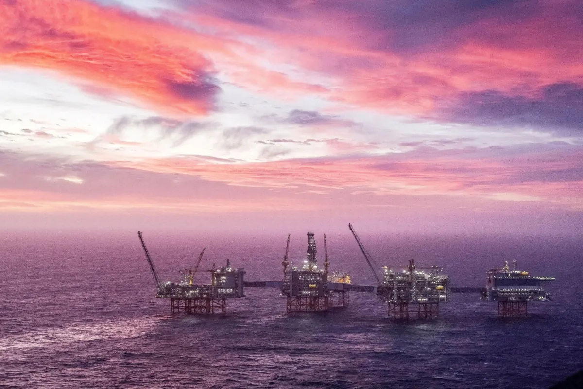 A view of the Johan Sverdrup oilfield in the North Sea, on Jan. 7, 2020. (Carina Johansen/NTB Scanpix/via Reuters)