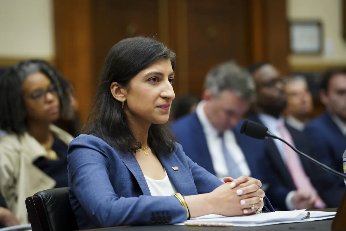 Lina Khan, chair of the Federal Trade Commission, testifies before the House Judiciary Committee in Washington on July 13, 2023. (Madalina Vasiliu/The Epoch Times)