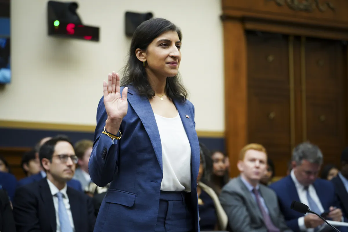 Lina Khan, chair of the Federal Trade Commission, testifies before the House Judiciary Committee in Washington on July 13, 2023. (Madalina Vasiliu/The Epoch Times)