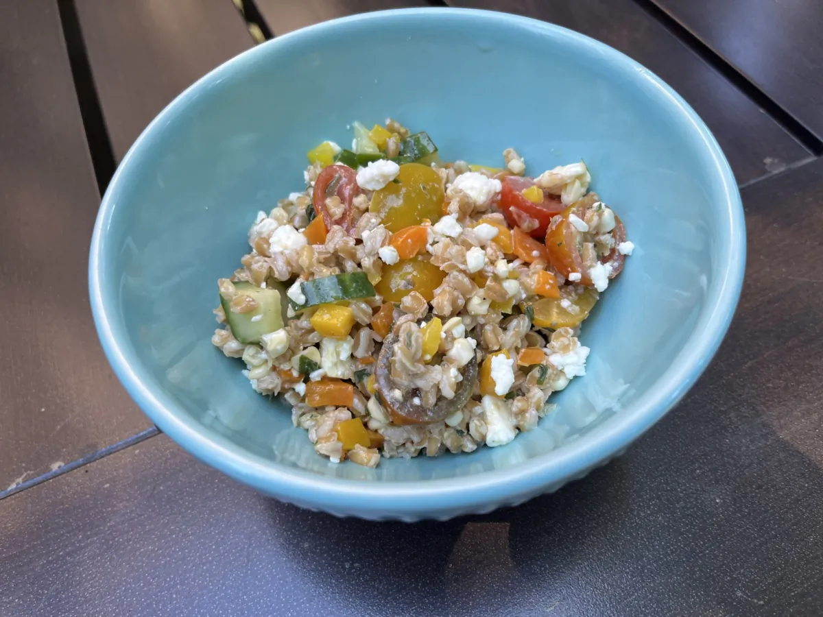 This colorful, healthful grain salad makes an excellent side dish. (Diane Rossen Worthington/TNS)