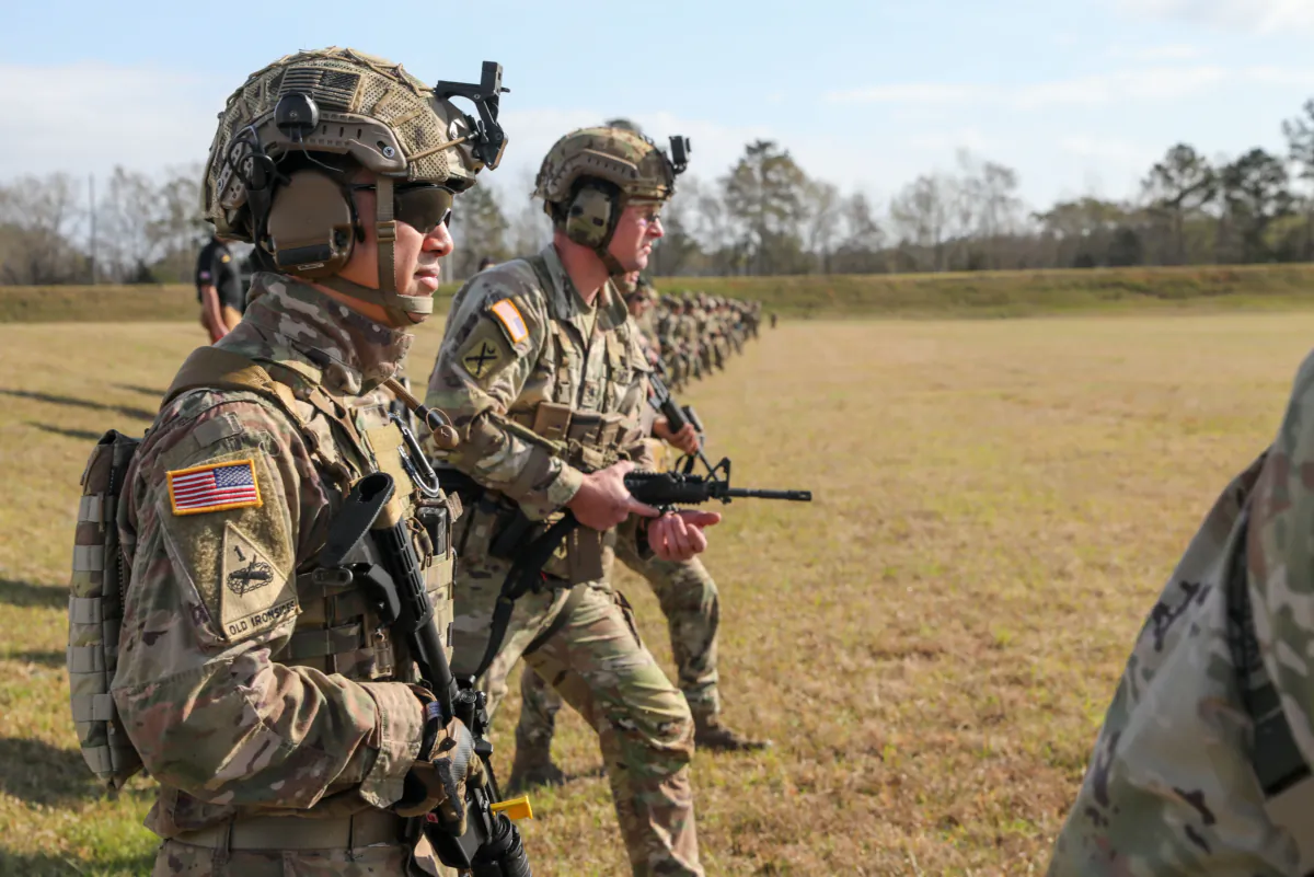 U.S. soldiers competing in the 2022 U.S. Army Small Arms Championships at Fort Benning, Georgia, on March 13–19, 2022. (Michelle Lunato/U.S. Army)