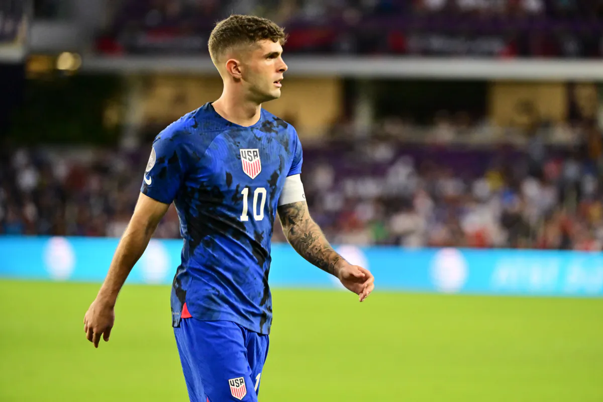 Christian Pulisic (10) of United States of America looks on in the first half of a game against the El Salvador at Exploria Stadium in Orlando on March 27, 2023. (Julio Aguilar/Getty Images)