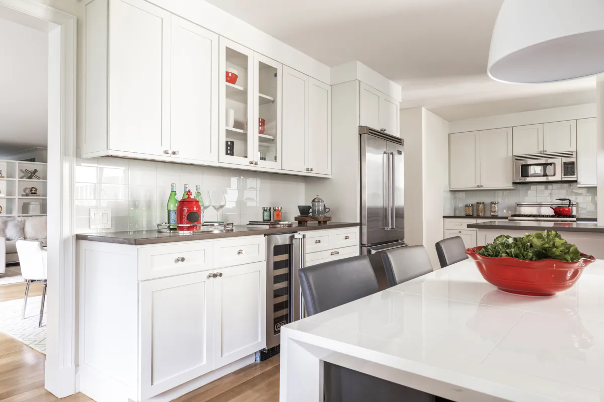White cabinetry paired with darker countertops help add both contrast and a sense of luxury. (Scott Morris/Provided photo/TNS)