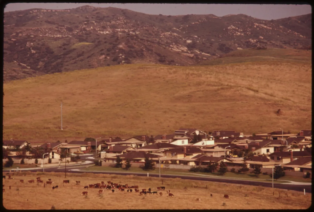 A residential development in the Irvine Ranch area near Newport Beach, Calif., in May 1975. (Public Domain)