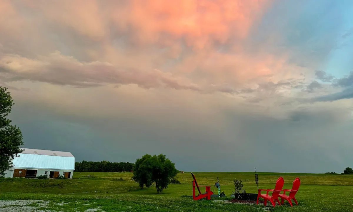 Handwritten Hills, Melissa Renee's homestead in southern Ohio, is captured at sunset. (Courtesy of Melissa Renee)