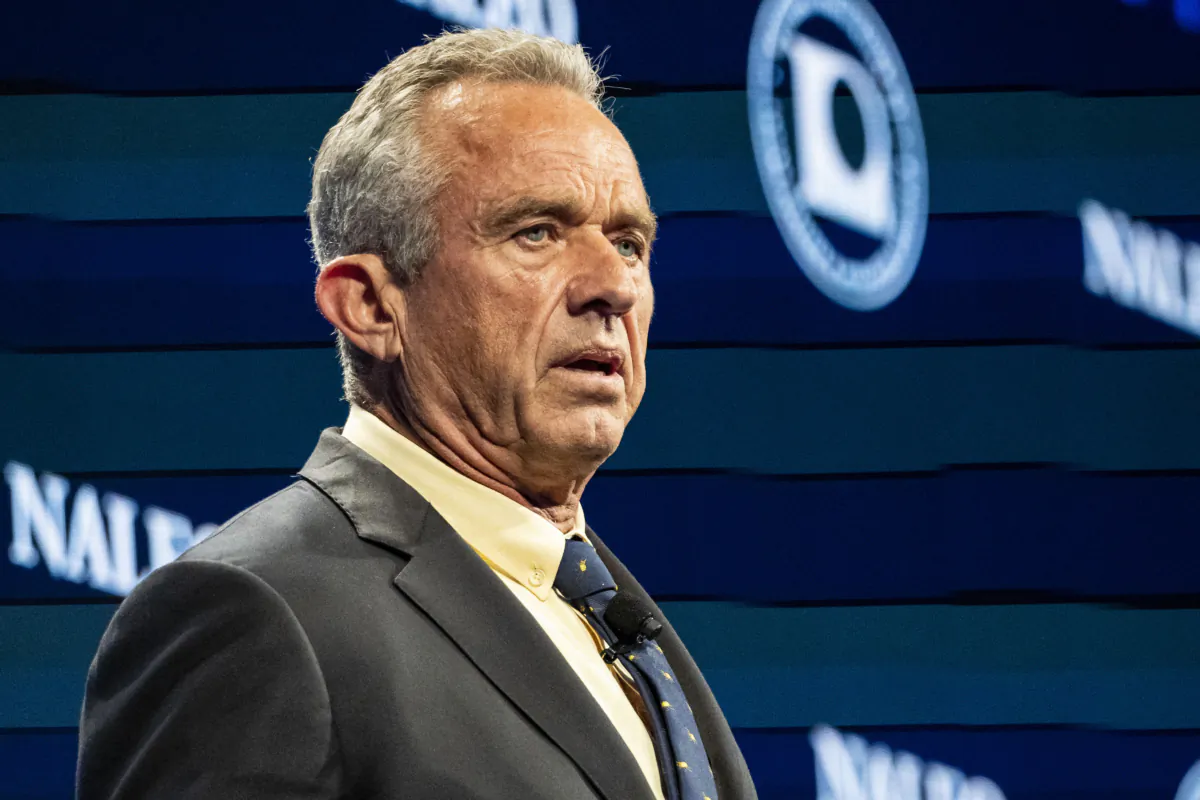 Democratic presidential candidate Robert F. Kennedy, Jr. speaks at the NALEO Presidential Forum in New York City, on July 14, 2023. (Chung I Ho/The Epoch Times)