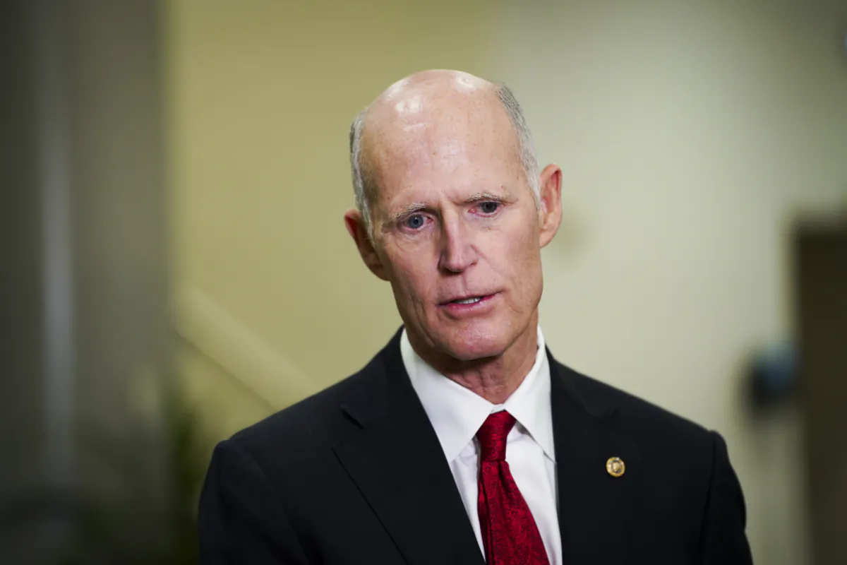 Sen. Rick Scott (R-Fla.) speaks during a press conference in the U.S. Capitol on July 11, 2023. (Madalina Vasiliu/The Epoch Times)