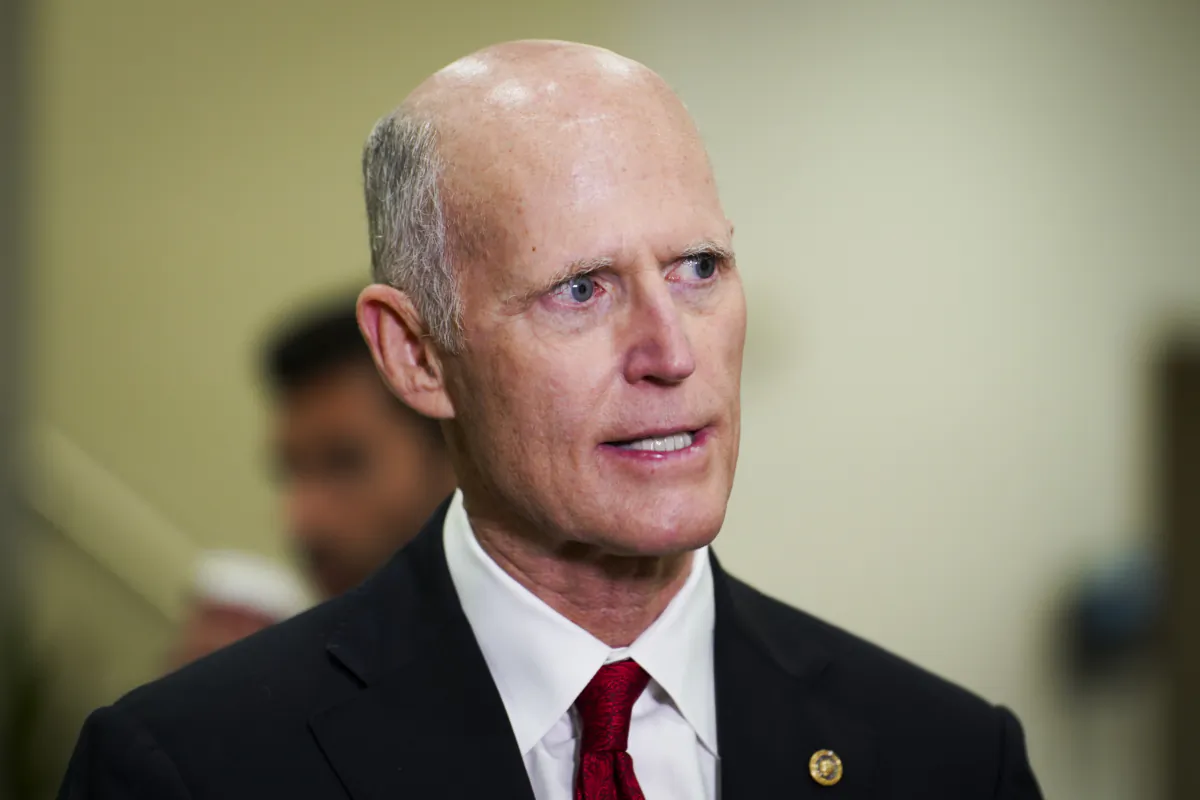 Sen. Rick Scott (R-Fla.) speaks during a news conference in the U.S. Capitol on July 11, 2023. (Madalina Vasiliu/The Epoch Times)