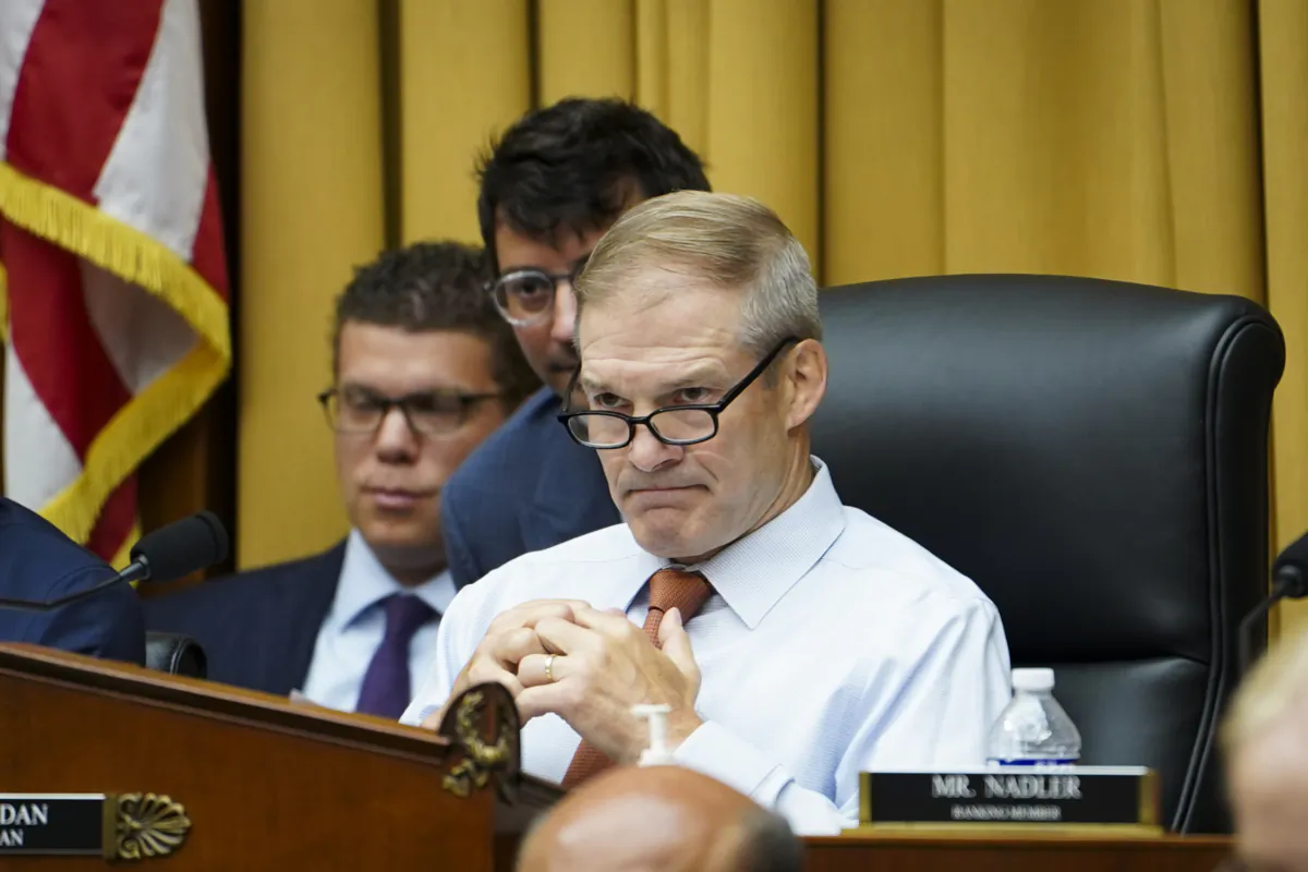 Rep. Jim Jordan (R-Ohio) holds a hearing on oversight of the Federal Trade Commission in Washington on July 13, 2023. (Madalina Vasiliu/The Epoch Times)