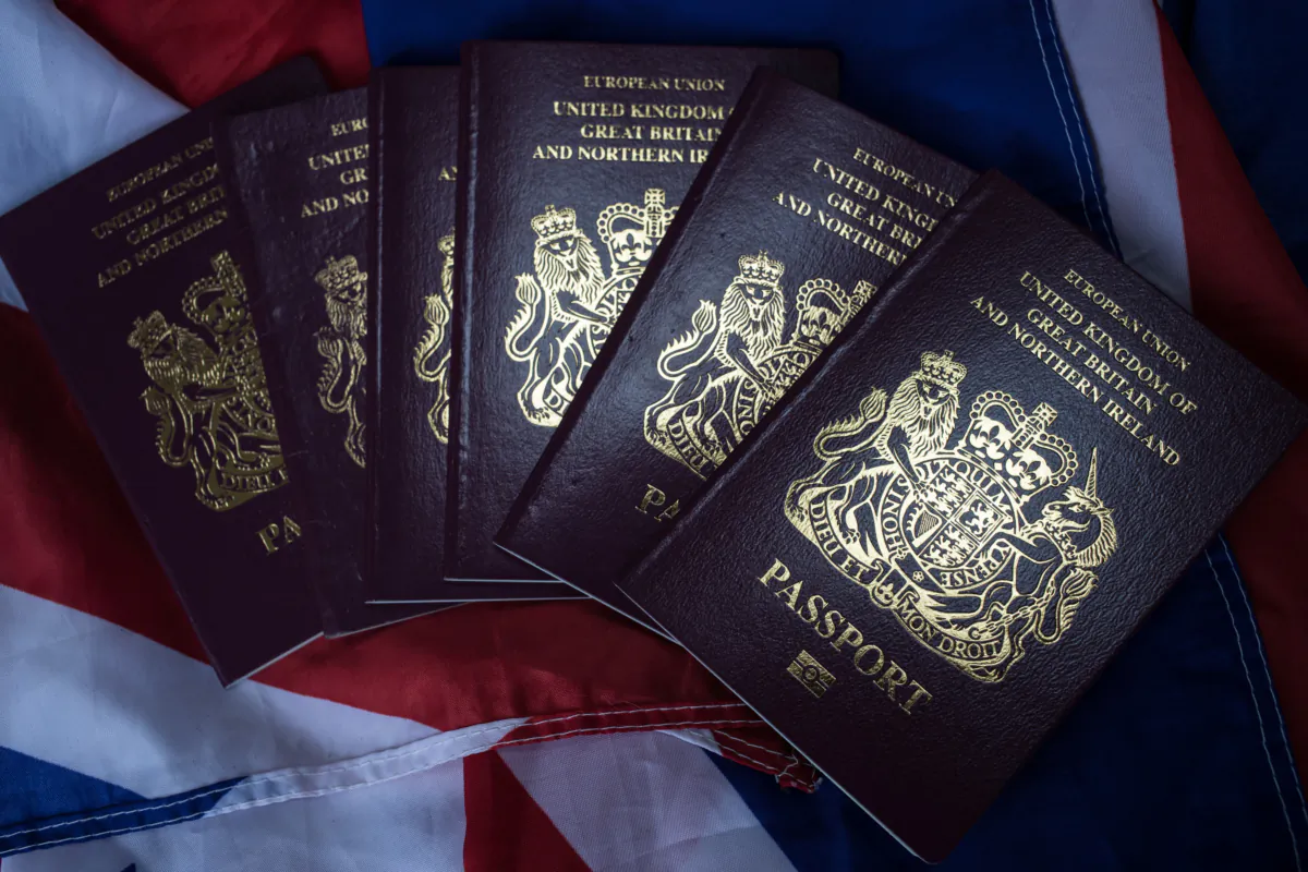 UK passports are seen in Wells, England, on Aug. 2, 2017. (Matt Cardy/Getty Images)