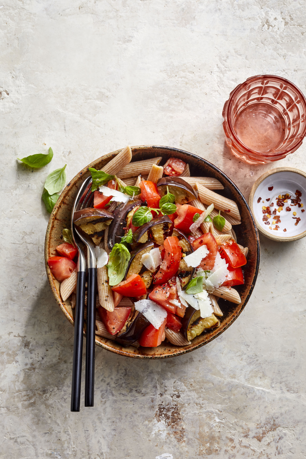 Simplify Your Dinner With Grilled Eggplant and Tomato Pasta