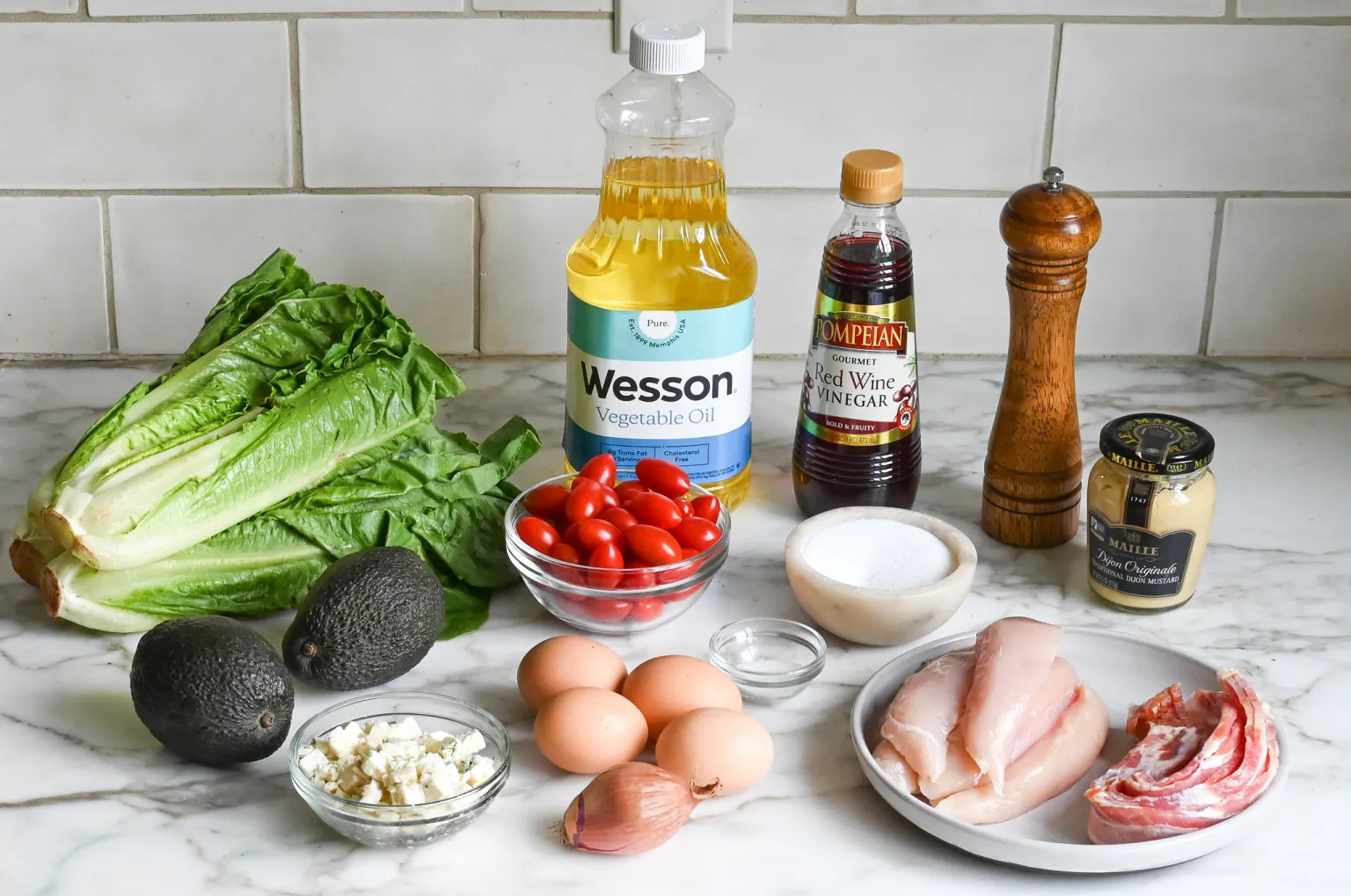 Ingredients for making Classic Cobb Salad