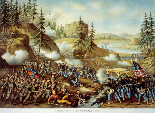 Union and Confederate troops fighting at Chattanooga, Tenn., on Nov. 25, 1863.  (MPI/Getty Images)
