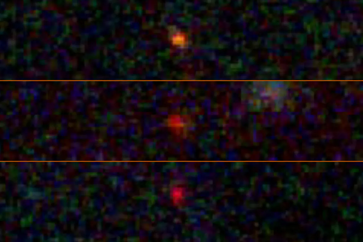 Three objects were identified by the James Webb Space Telescope Advanced Deep Extragalactic Survey (JADES) in December 2022. (NASA/ESA/Handout via Reuters)