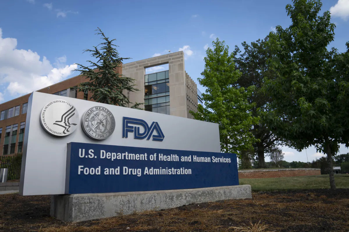 A sign for the Food and Drug Administration (FDA) outside of the headquarters in White Oak, Md., on July 20, 2020. (Sarah Silbiger/Getty Images)