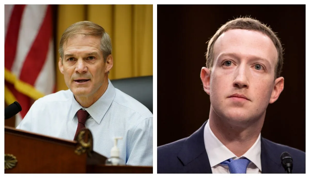 Chairman of the House Judiciary Committee Rep. Jim Jordan (R-Ohio) and Meta CEO Mark Zuckerberg in file photos. (Madalina Vasiliu/The Epoch Times; Samira Bouaou/The Epoch Times)