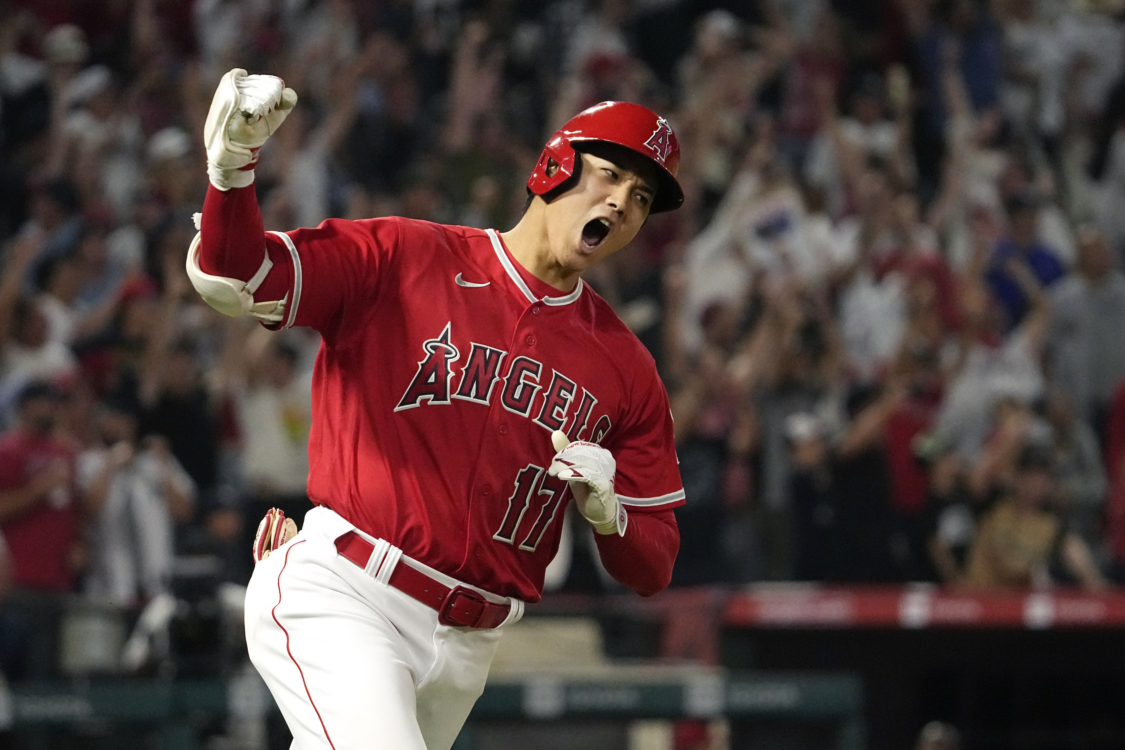 Shohei Ohtani and Matt Thaiss of the Los Angeles Angels of Anaheim News  Photo - Getty Images