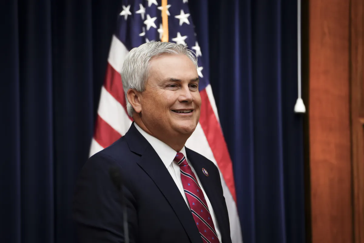 Chairman of the Full Committee on Oversight and Accountability Rep. James Comer (R-Ky.) speaks during a hearing with IRS whistleblowers about the Biden Criminal Investigation at the U.S. Congress in Washington on July 19, 2023. (Madalina Vasiliu/The Epoch Times)