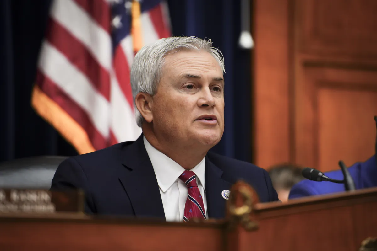 Chairman of the Full Committee on Oversight and Accountability Rep. James Comer (R-Ky.) speaks during a hearing with IRS whistleblowers about the Biden Criminal Investigation at the U.S. Congress in Washington on July 19, 2023. (Madalina Vasiliu/The Epoch Times)