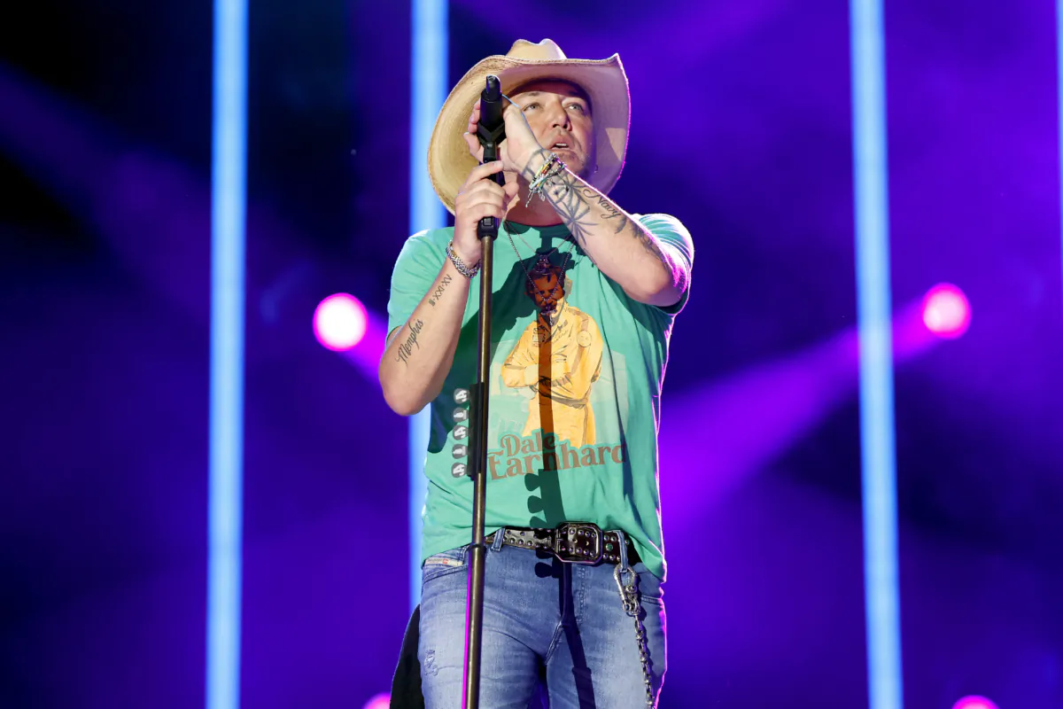 Jason Aldean performs on stage during day three of CMA Fest 2023 at Nissan Stadium in Nashville, Tenn., on June 10, 2023. (Jason Kempin/Getty Images)