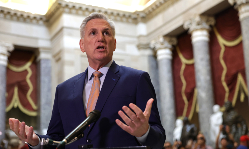 McCarthy, House Speaker, addresses potential government shutdown.