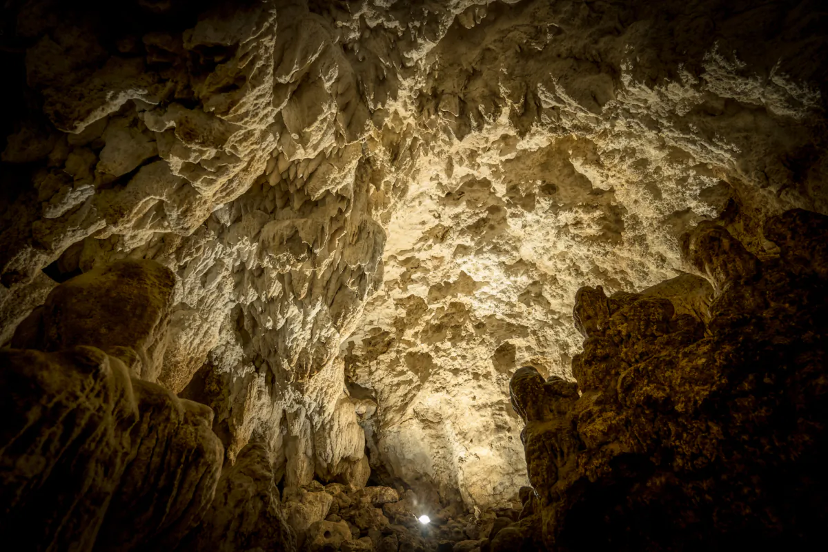 Liang Bua cave or the hobbit cave inside on Flores island Indonsia with homo floresiensis