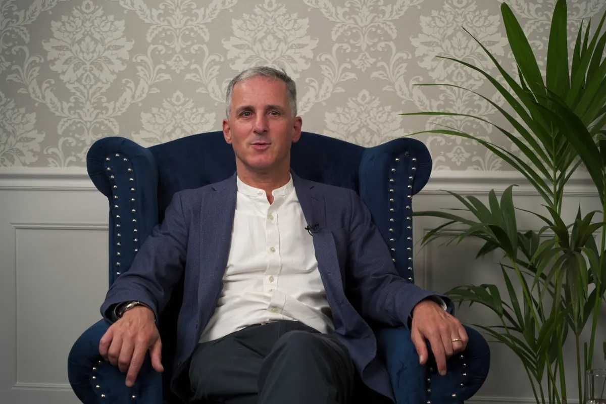 Demographer and author Paul Morland being interviewed by NTD in London on July 4, 2023. (NTD)