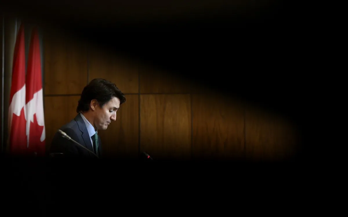 Prime Minister Justin Trudeau participates in a news conference on the COVID-19 pandemic in Ottawa, on Jan. 5, 2022. (The Canadian Press/Justin Tang)
