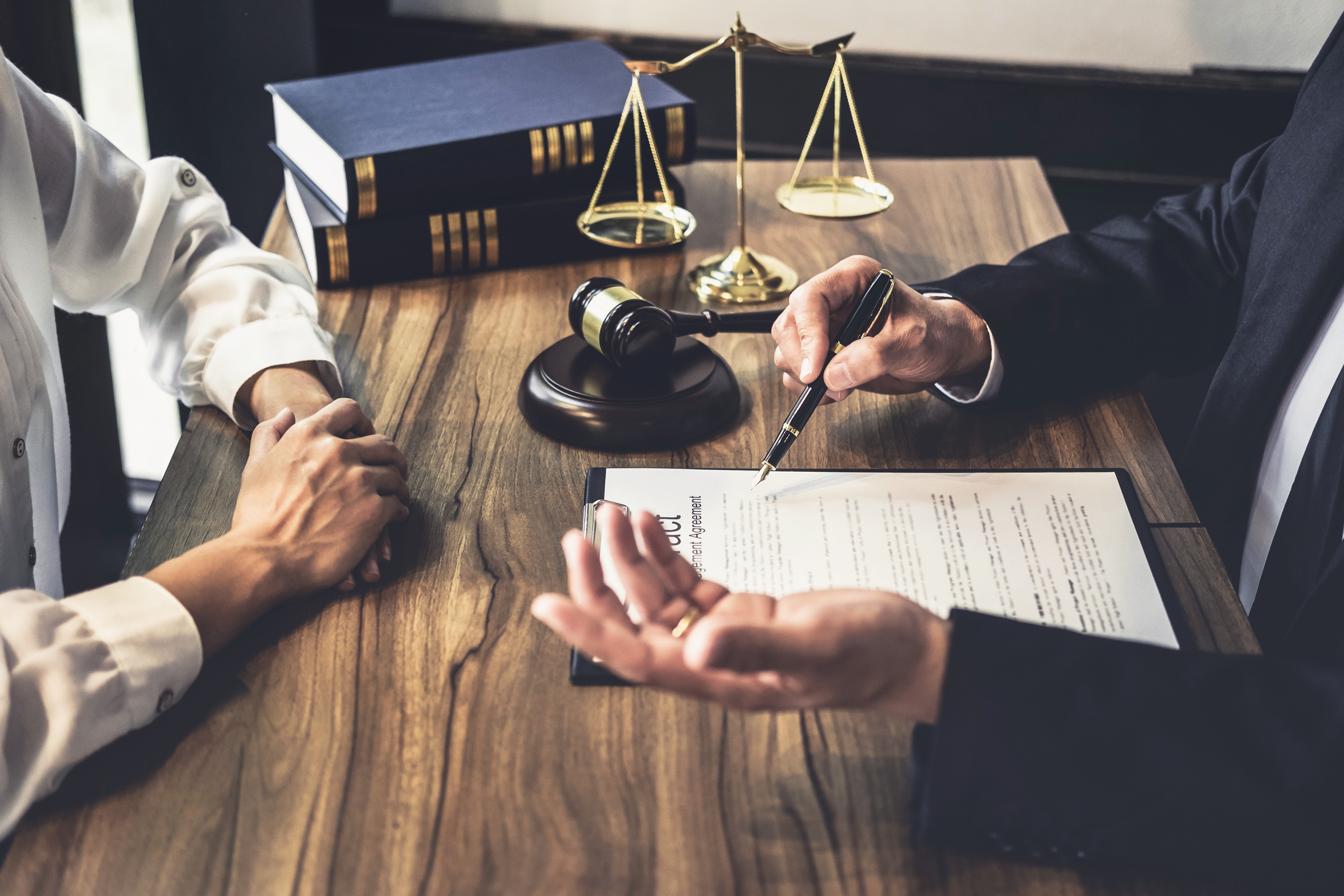 Good Service Cooperation Consultation Of Businesswoman And Male Lawyer Or
