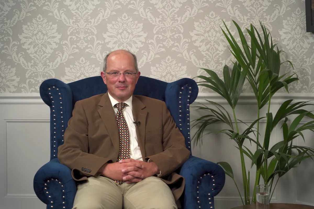 Andrew Montford speaks to NTD's Lee Hall on British Thought Leaders in July, 2023. (NTD)