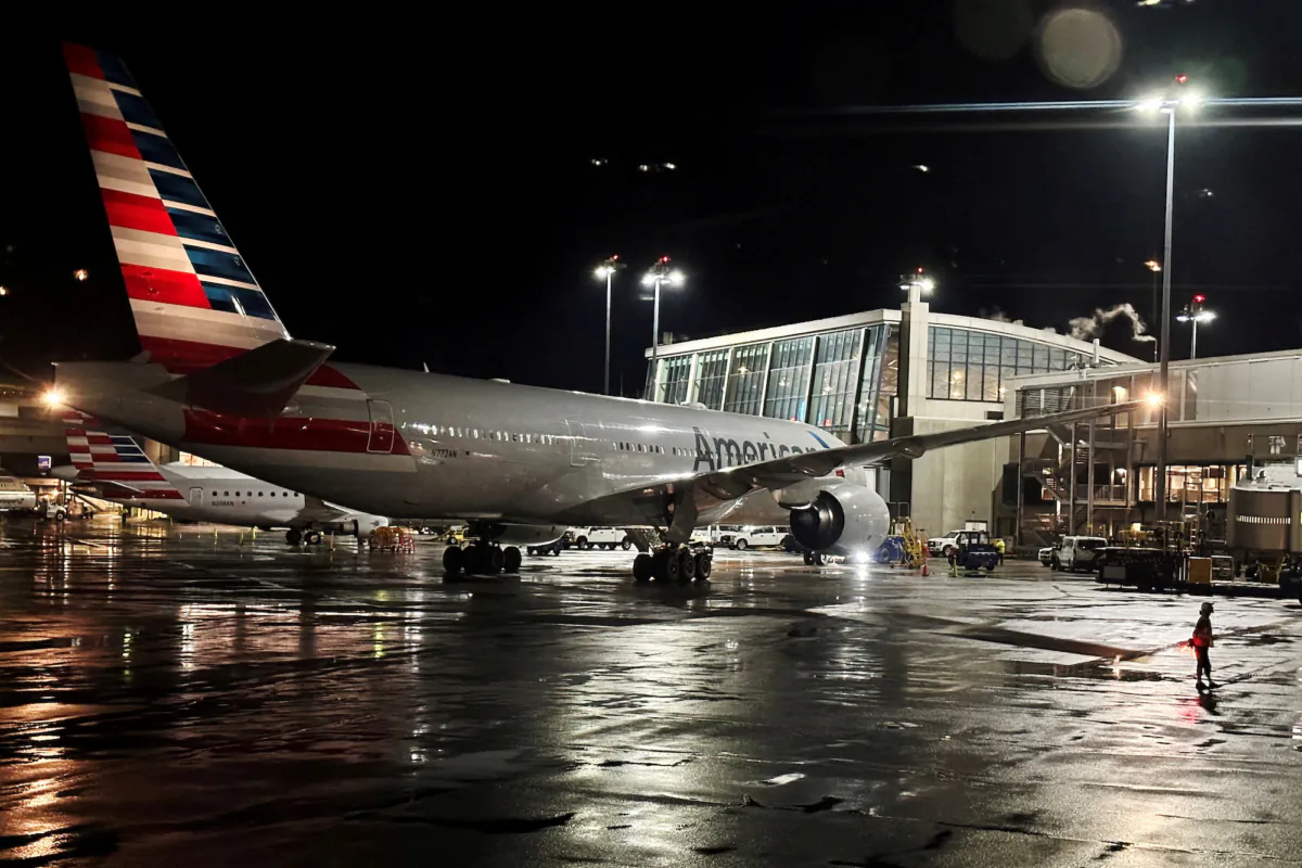 An American Airlines plane sits at a gate at Logan Airport in Boston on June 28, 2023. (Brian Snyder/Reuters/File Photo)