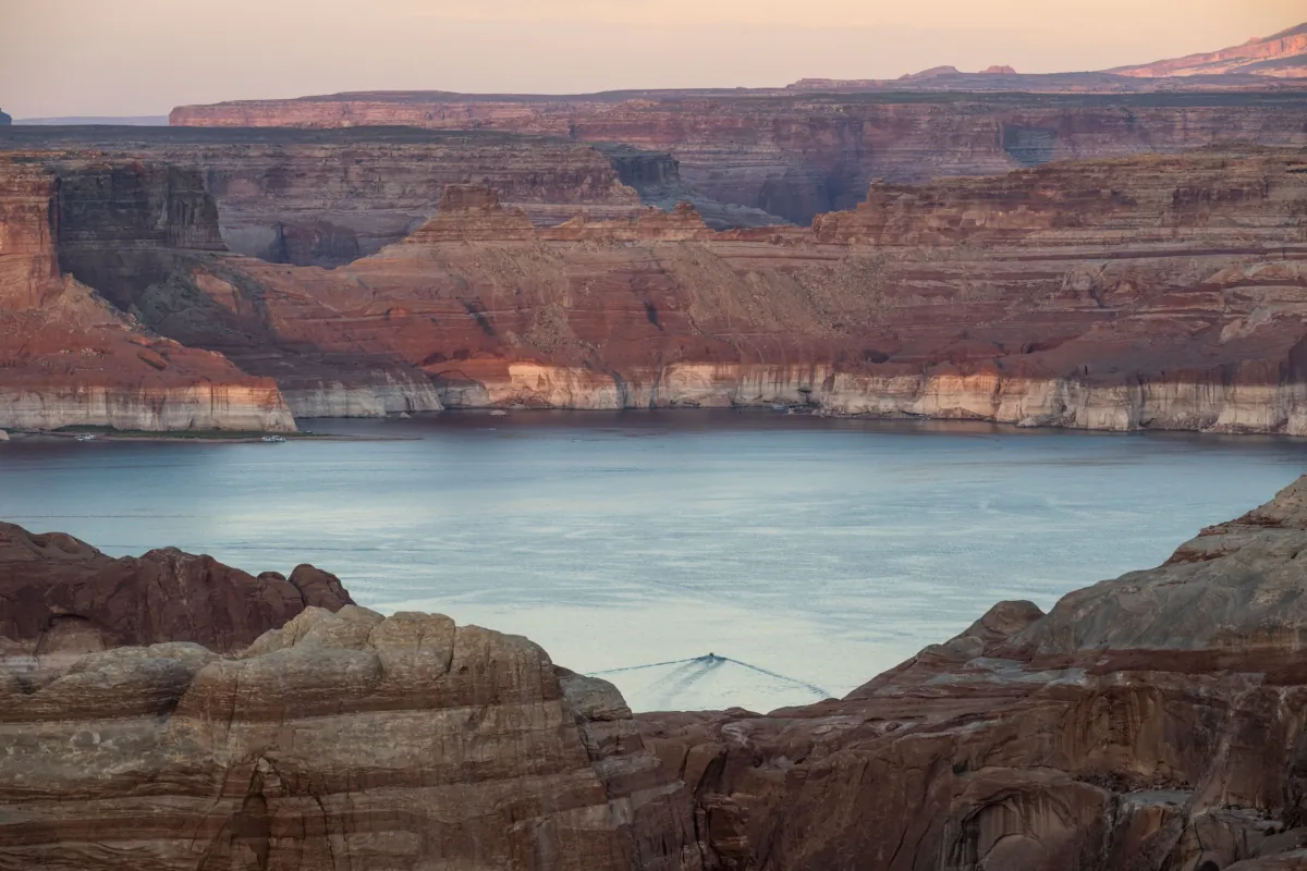 Lake Powell is seen from Alstrom Point in Big Water, Utah, on Sept. 2, 2022. (Robyn Beck/AFP via Getty Images)