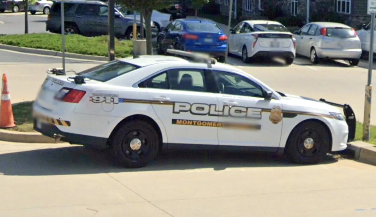 A Montgomery County police car in Silver Spring, Md., in May 2022. (Google Maps/Screenshot via The Epoch Times)